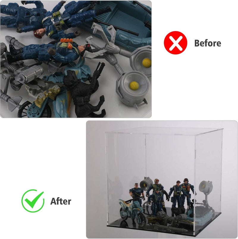 Evron Display Case for Collectibles Assemble Clear Acrylic Box Alternative Glass Case for Display Action Figures Home Storage & Organizing Toys (5.5x5.5x9.5 inch; 14x14x24 cm) - Image 5